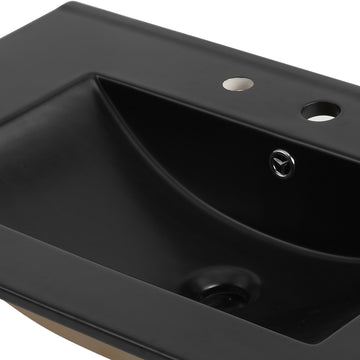 Ancillary 3-Hole 20 in. W x 18.25 in. D Classic Contemporary Rectangular Ceramic Single Sink Basin Vanity Top